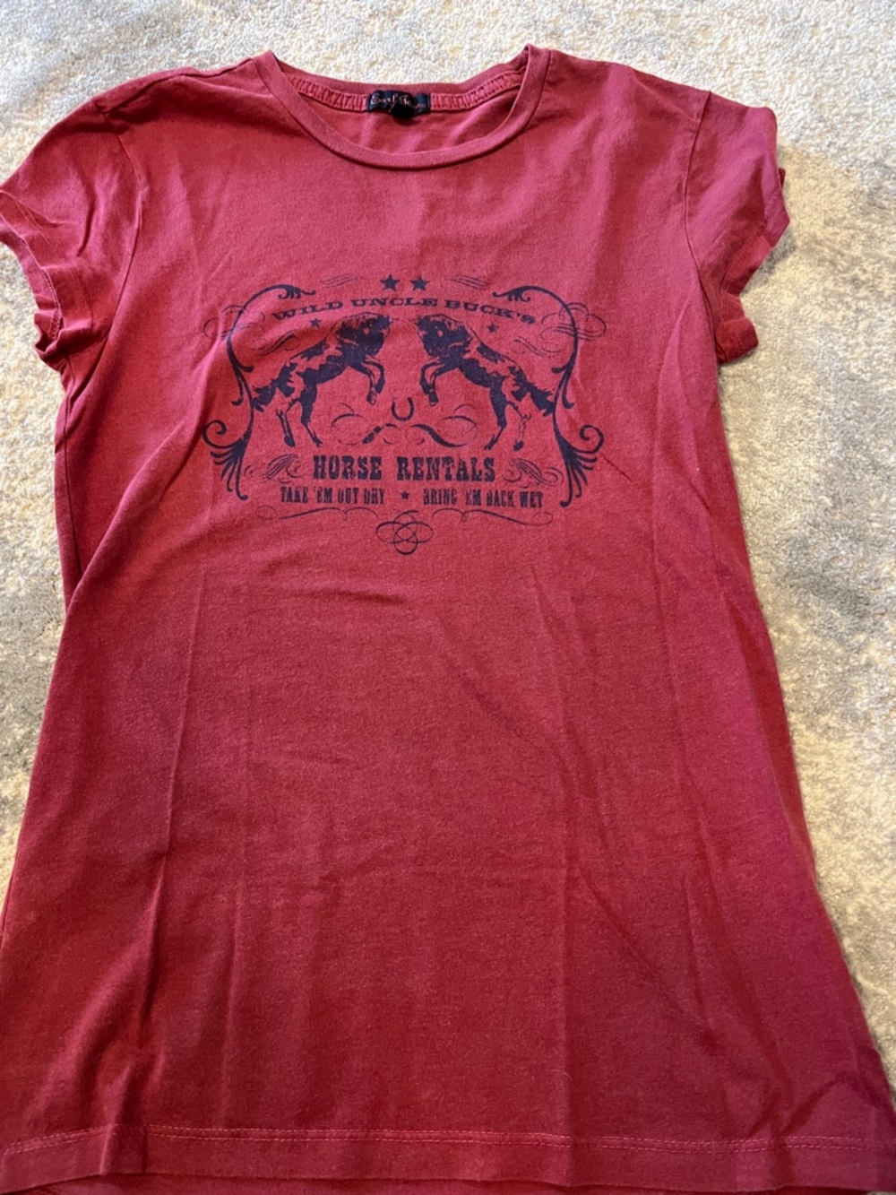 Earl Jeans Burgundy Short-Sleeve Horse Graphic Tee